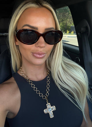 Harper Cross Necklace | Gold