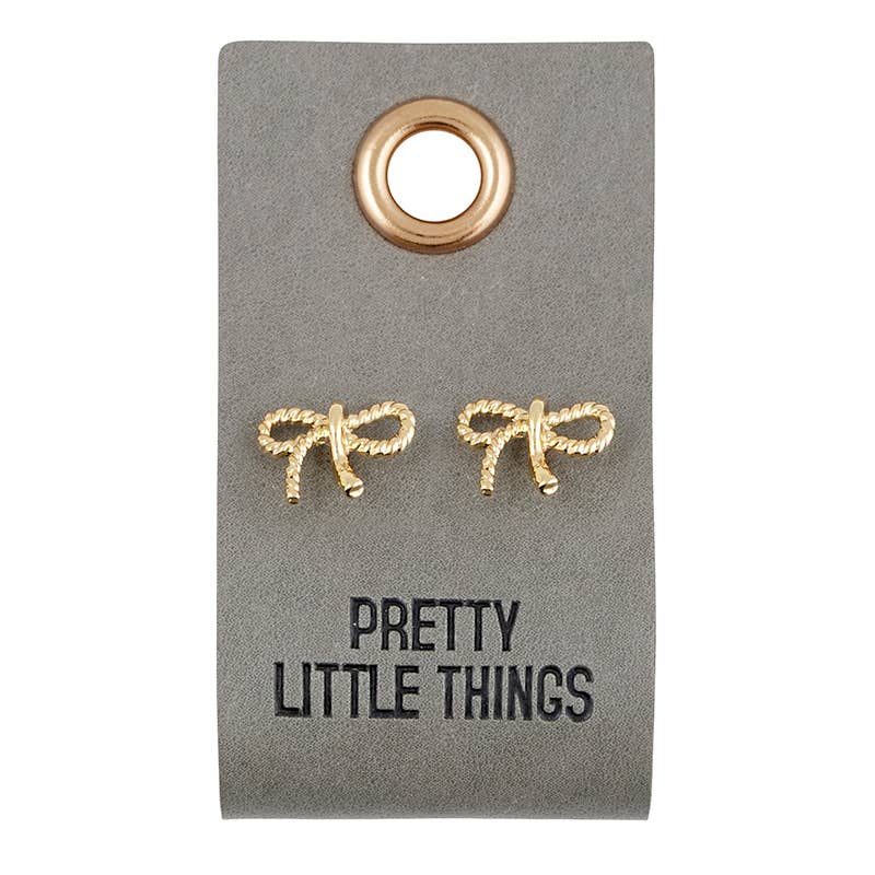 Gold Stud Bow Earrings