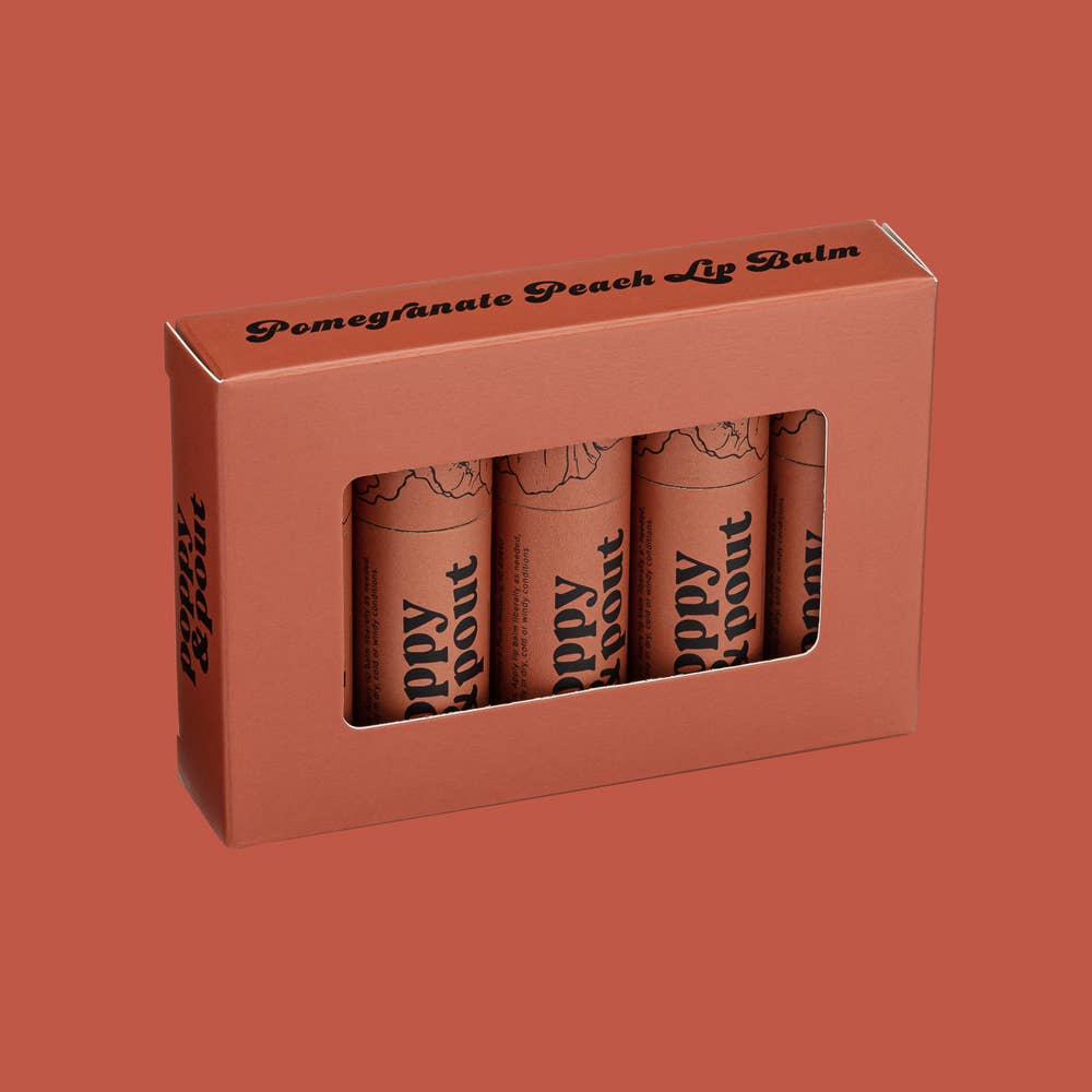 Poppy & Pout Lip Balm - Pomegranate Peach