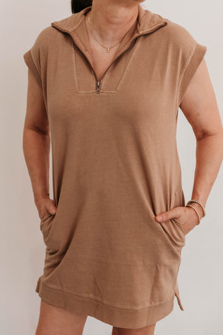 On The Run Half Zip Dress