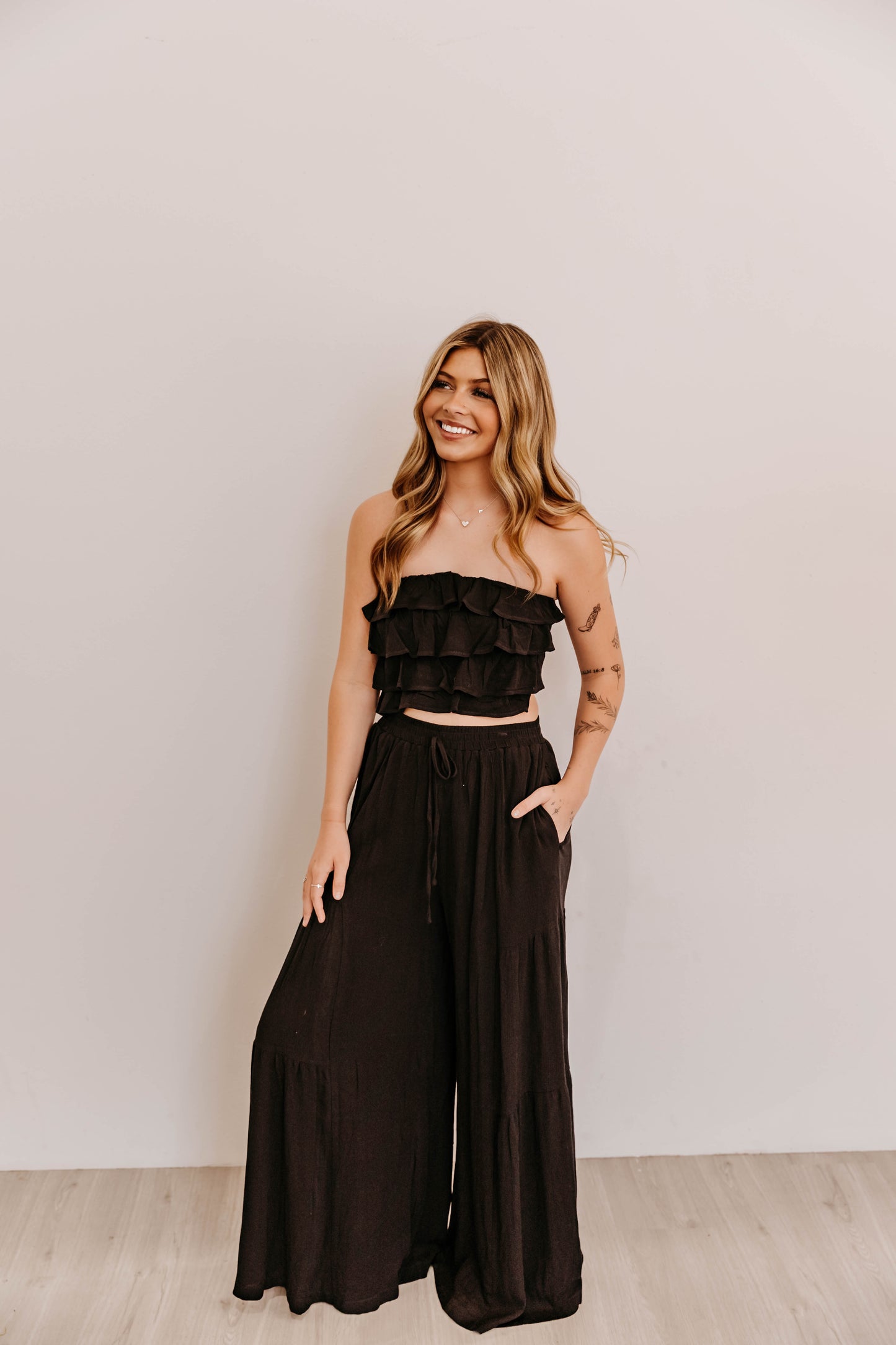 Ruffle Top + Flowy Pants Set