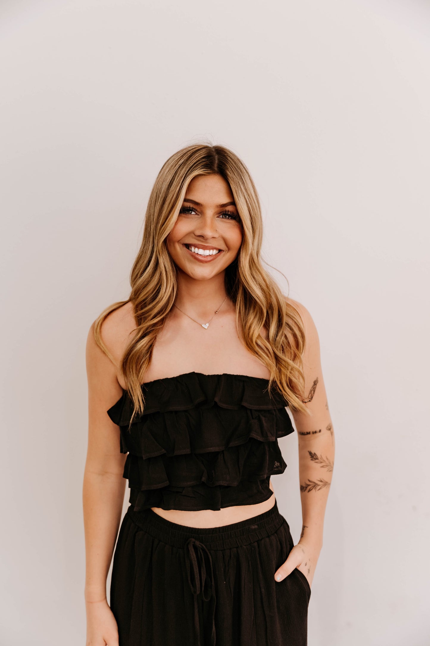 Ruffle Top + Flowy Pants Set