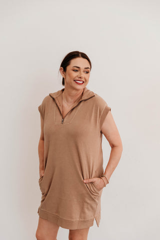 On The Run Half Zip Dress