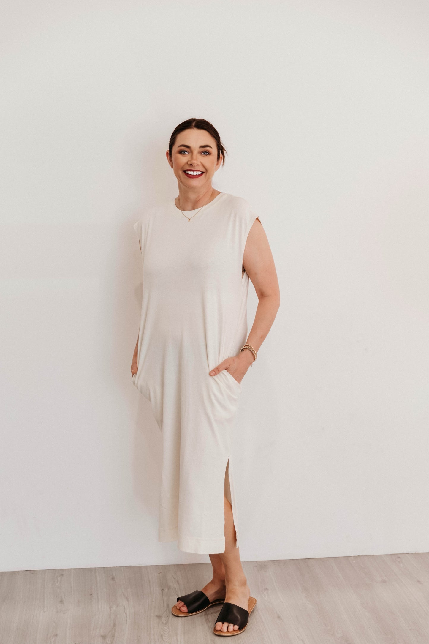 On The Run Midi Dress | Cream