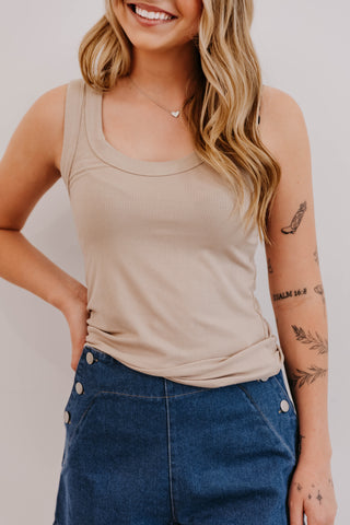 On The Run Tank | Light Mocha