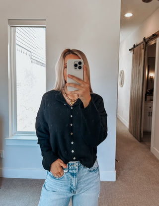 Falling For You Cardi | Black