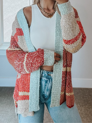 Rainbow Color Block Cardigan