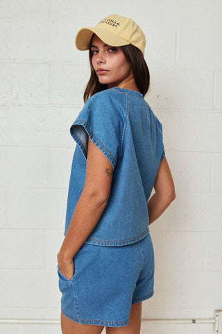 Easy Street Denim Short Set