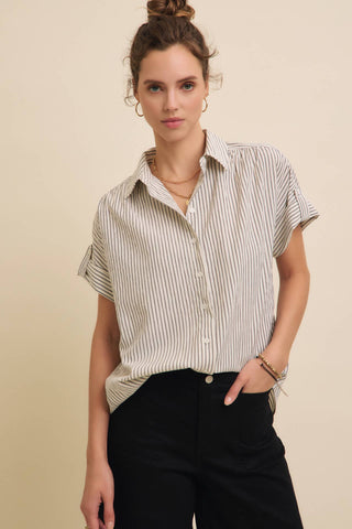 Lindy Stripe Button Down Top