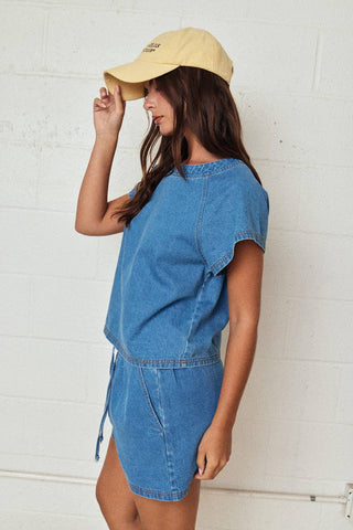 Easy Street Denim Short Set