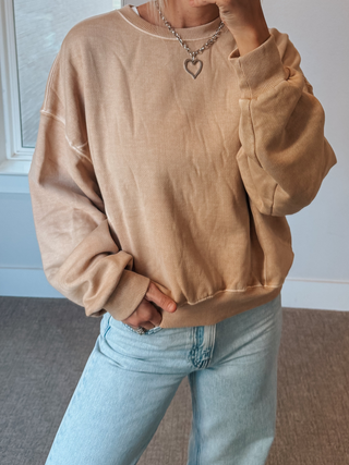 Vintage-Wash Oversized Sweatshirt