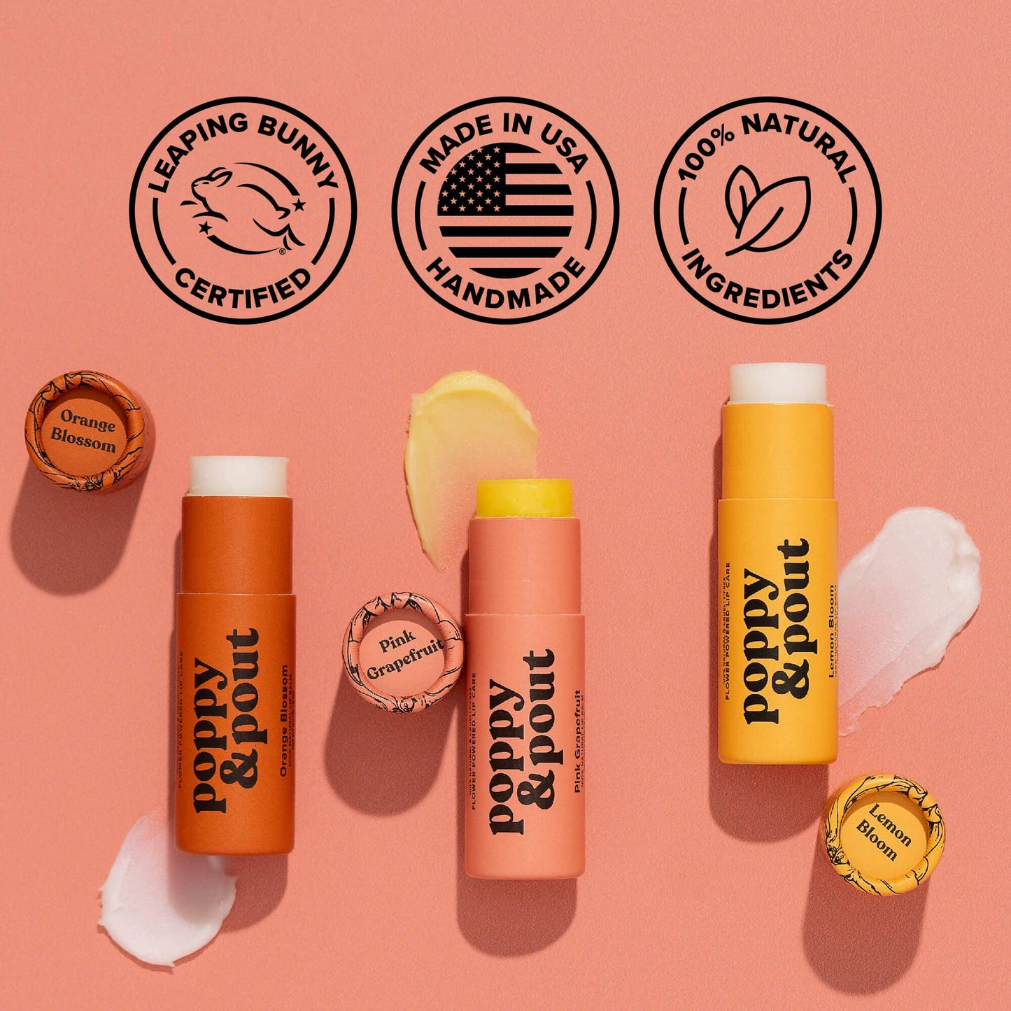 Poppy & Pout Lip Balm - Pink Grapefruit