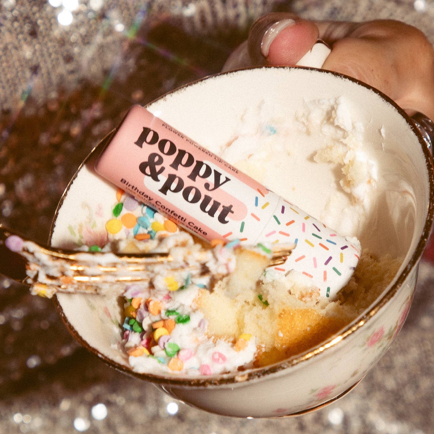 Poppy & Pout Lip Balm - Birthday Confetti Cake