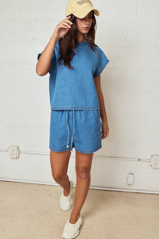 Easy Street Denim Short Set