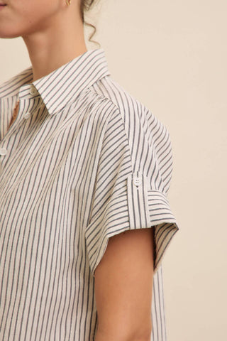 Lindy Stripe Button Down Top