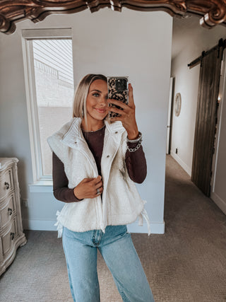 Everyday Cozy Sherpa Vest | Ecru