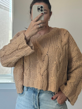 Willow Cable Knit Sweater | Taupe
