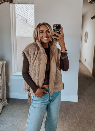 Everyday Cozy Sherpa Vest | Beige