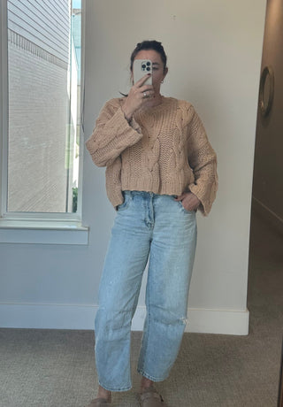 Willow Cable Knit Sweater | Taupe