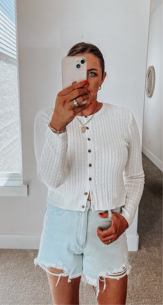Buttercream Cable Cardigan