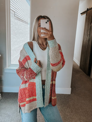 Rainbow Color Block Cardigan