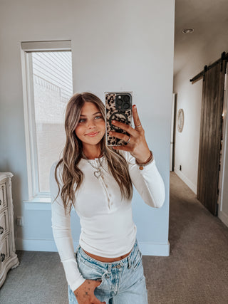 Everyday Henley Top | Cream