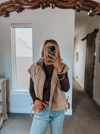Everyday Cozy Sherpa Vest | Beige
