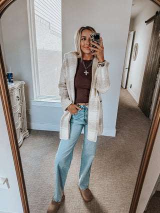 Plaid Haven Hoodie Cardigan