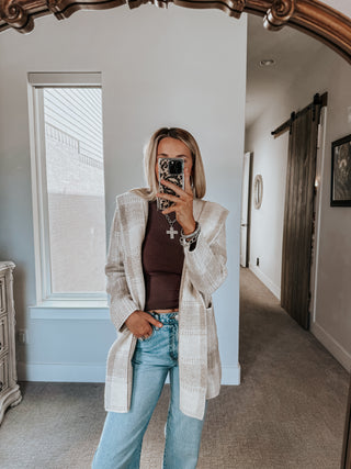 Plaid Haven Hoodie Cardigan