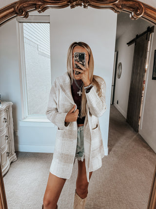 Plaid Haven Hoodie Cardigan