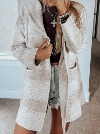Plaid Haven Hoodie Cardigan