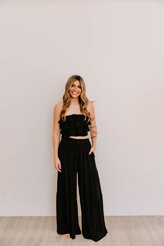 Ruffle Top + Flowy Pants Set