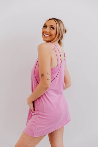 Krista Pink Romper Dress