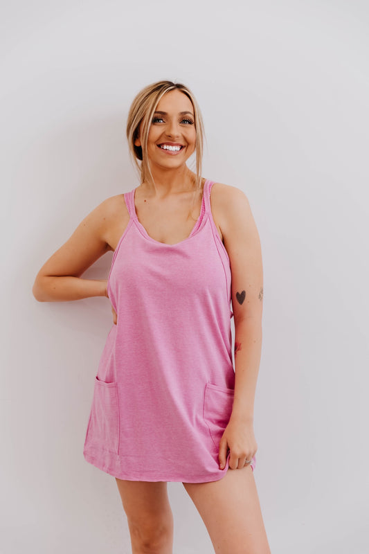 Krista Pink Romper Dress