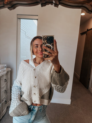 Cable Knit Button-Down Cardigan