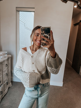 Cable Knit Button-Down Cardigan