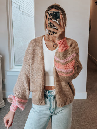 Bubble Sleeve Open Cardi