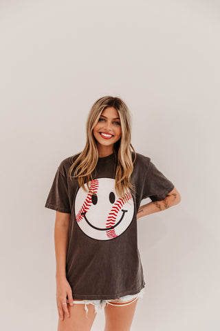 Happy Face Baseball Tee