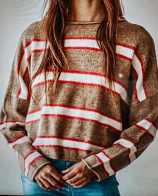 Falling For You Stripe Knit Pullover