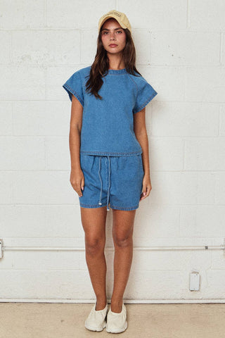 Easy Street Denim Short Set