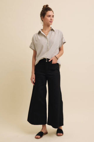 Lindy Stripe Button Down Top