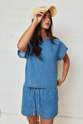Easy Street Denim Short Set