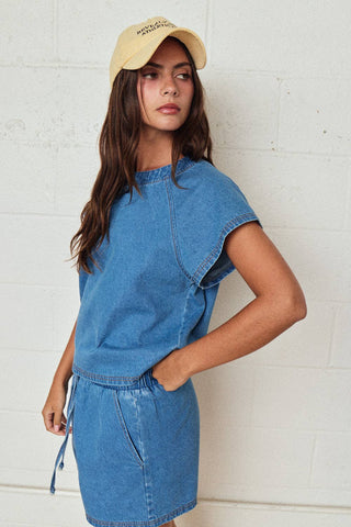 Easy Street Denim Short Set