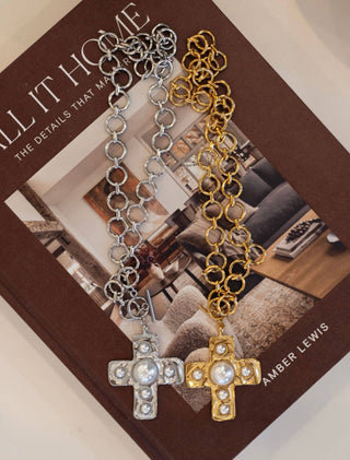 Harper Cross Necklace | Gold
